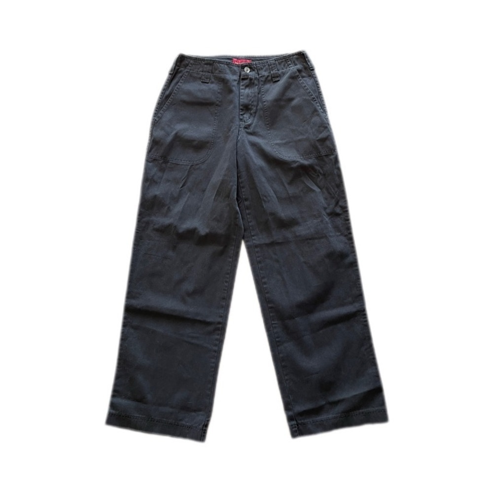 Palmetto Black 100% Cotton Chino Straight Leg Pants Juniors Size 7
